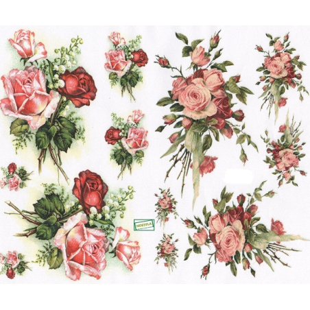 papier découpage Roses-D396M