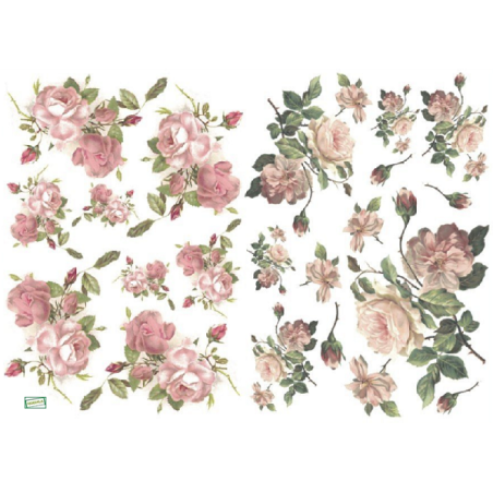papier découpage Roses-D414M