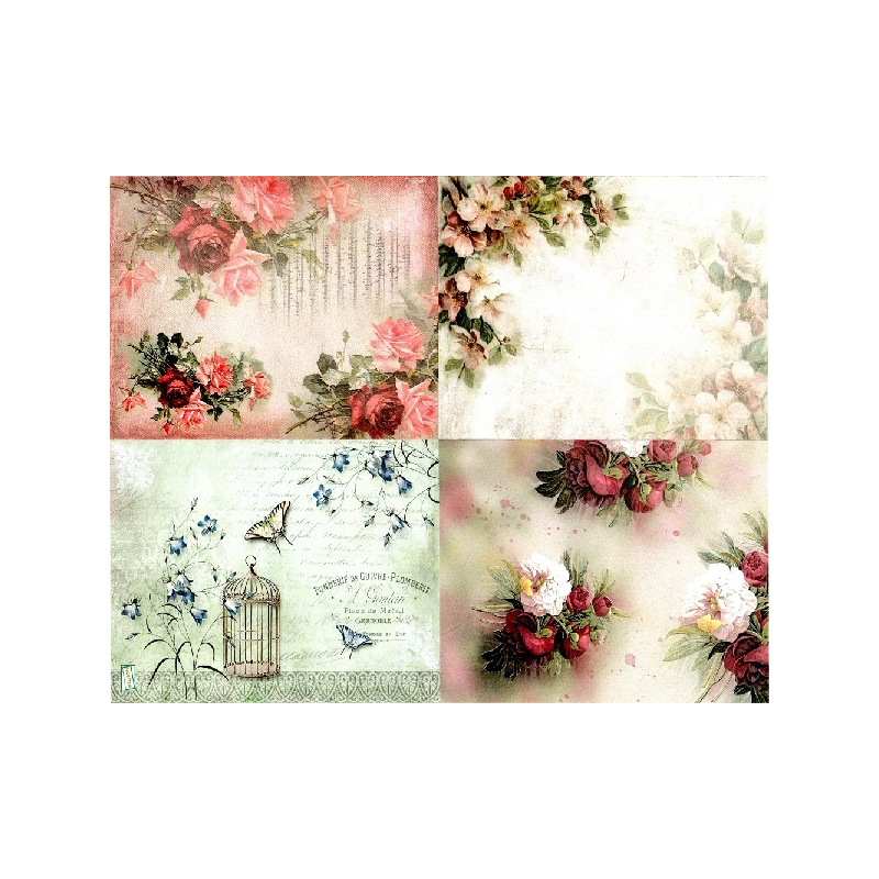 papier découpage Fleurs-D574