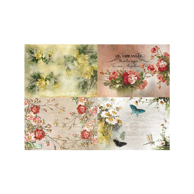 papier découpage Fleurs-D579