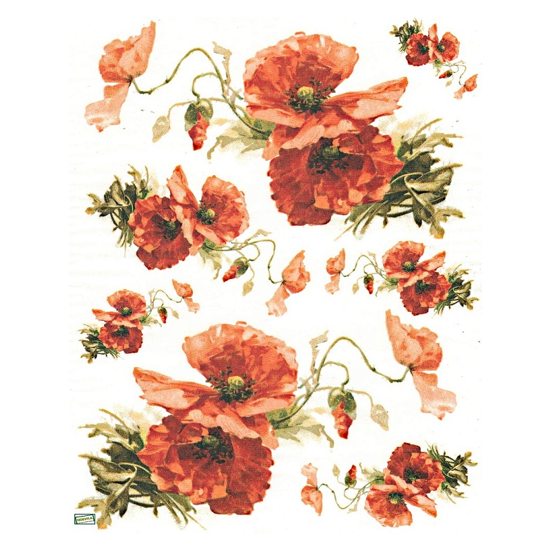 1 papier Coquelicots -S294