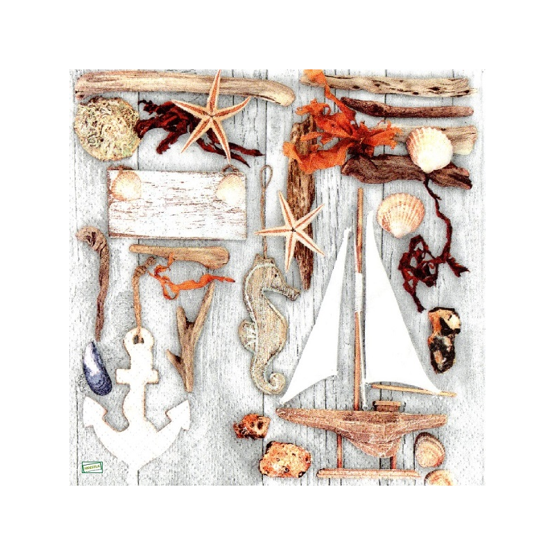 1 serviette Coquillages -58