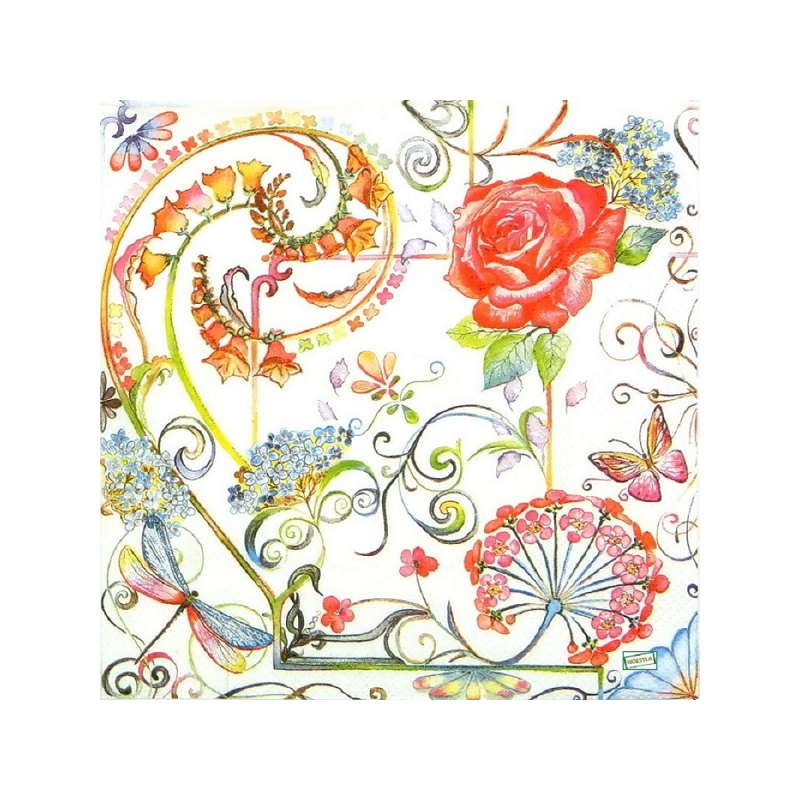 1 serviette Mix de Fleurs-10