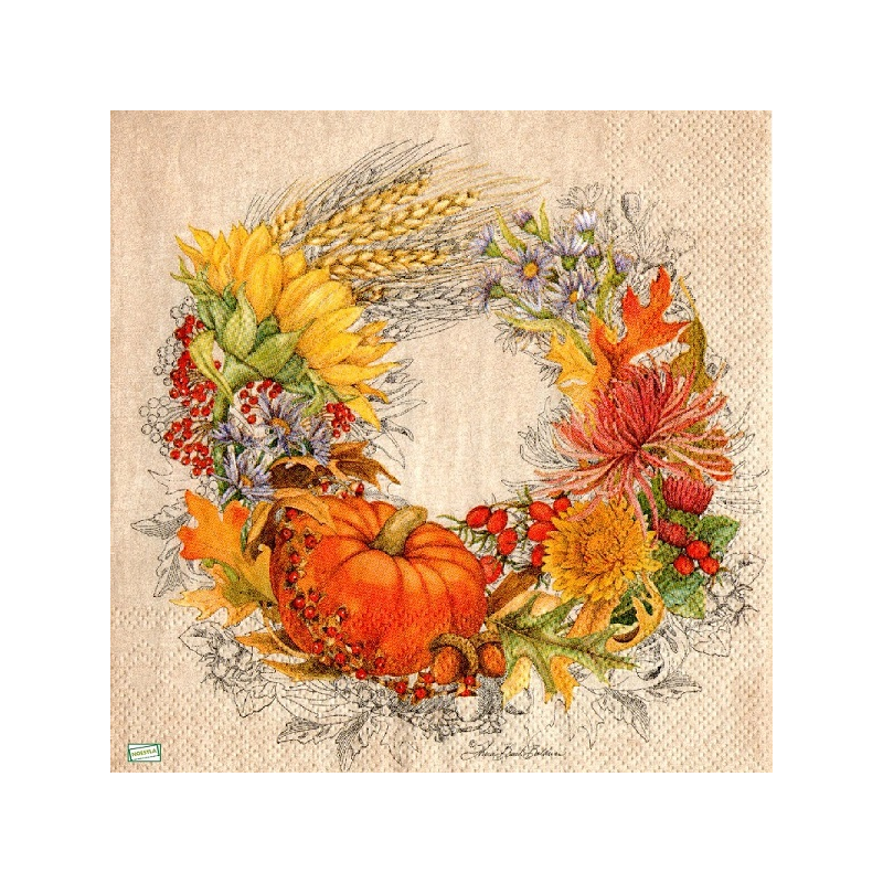 1serviette papier Feuillage-61