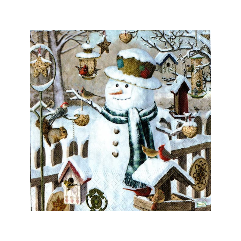 1serviette Bonhomme de Neige-1