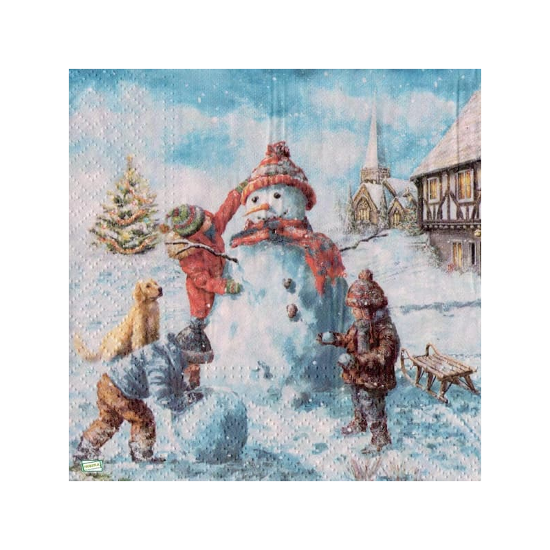 1serviette Bonhomme de Neige-2