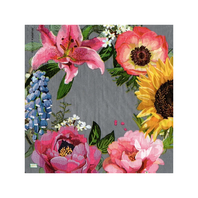 1 serviette Mix de Fleurs -100