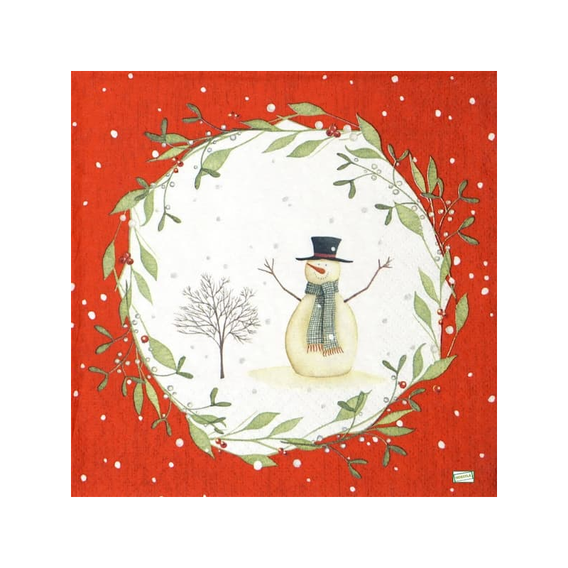 1serviette Bonhomme de Neige-3