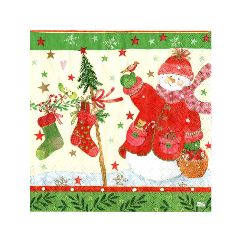 1serviette Bonhomme de Neige-5