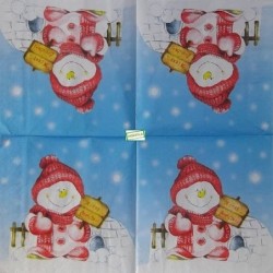 1serviette Bonhomme de Neige-7