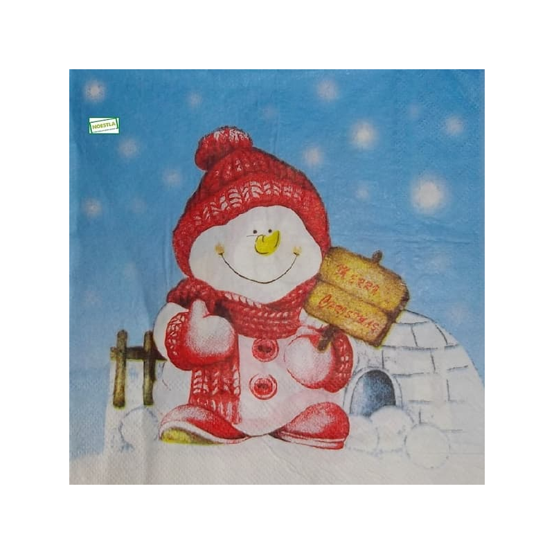 1serviette Bonhomme de Neige-7