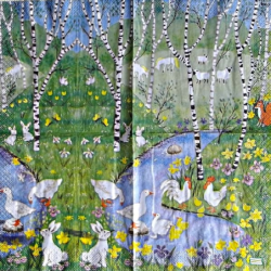 1 serviette Animaux Ferme-60