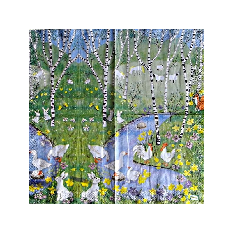 1 serviette Animaux Ferme-60