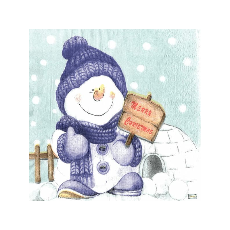 1serviette Bonhomme de Neige-9