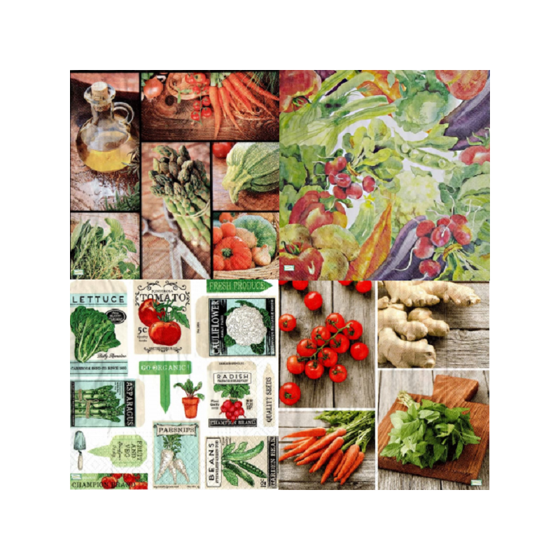 4 serviettes Les Légumes-LA2