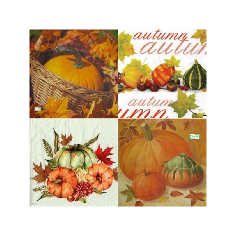 4 serviettes Potimarrons-LA1