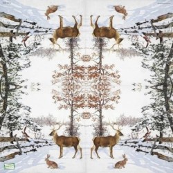 1 serviette Animaux bois -28