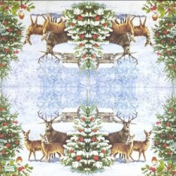 1 serviette Animaux bois -89