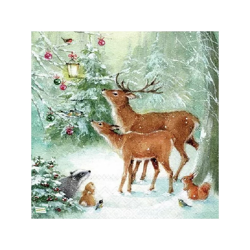 1 serviette Animaux bois -94