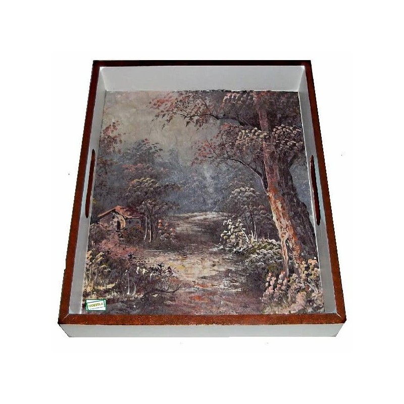 GRAND plateau bois Paysage serviettage