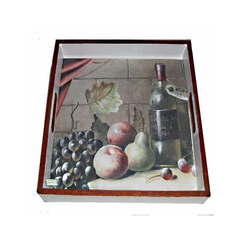 GRAND plateau bois Fruits serviettage