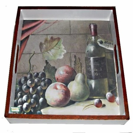 GRAND plateau bois Fruits serviettage