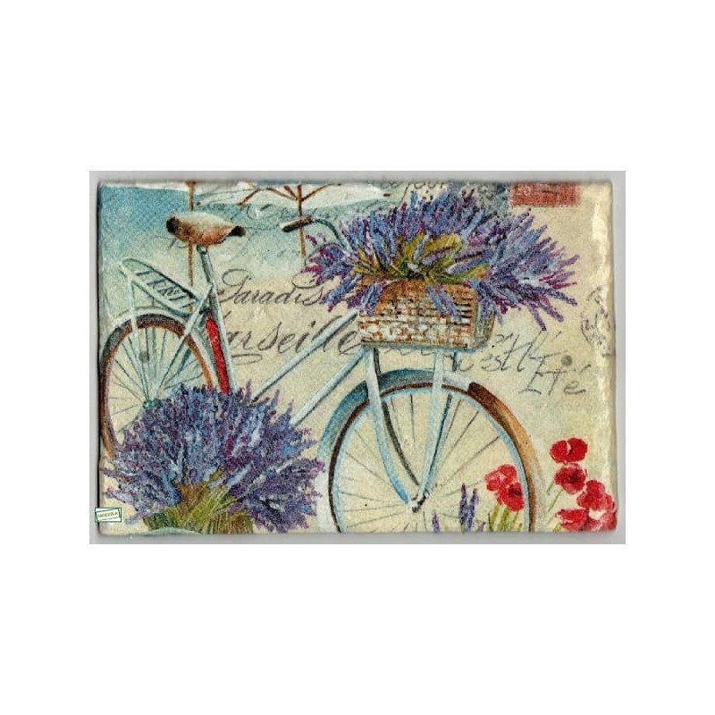 plaque déco ardoise Lavande serviettage