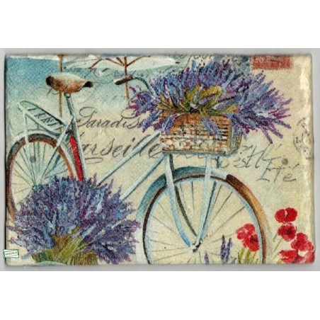 plaque déco ardoise Lavande serviettage