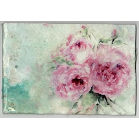 plaque déco ardoise Les Roses serviettage