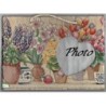 plaque photo ardoise Fleurs serviettage