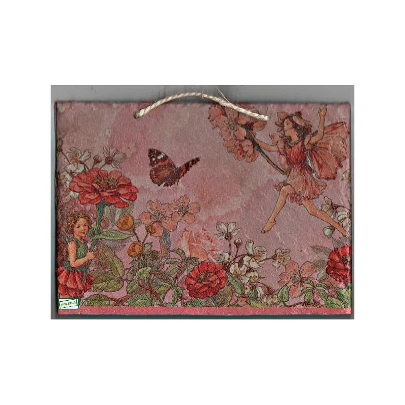 Plaque déco ardoise Les Fées serviettage