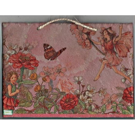Plaque déco ardoise Les Fées serviettage