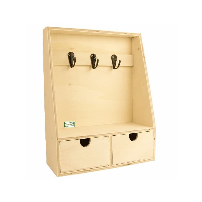 Etagère porte-clés bois- serviettage