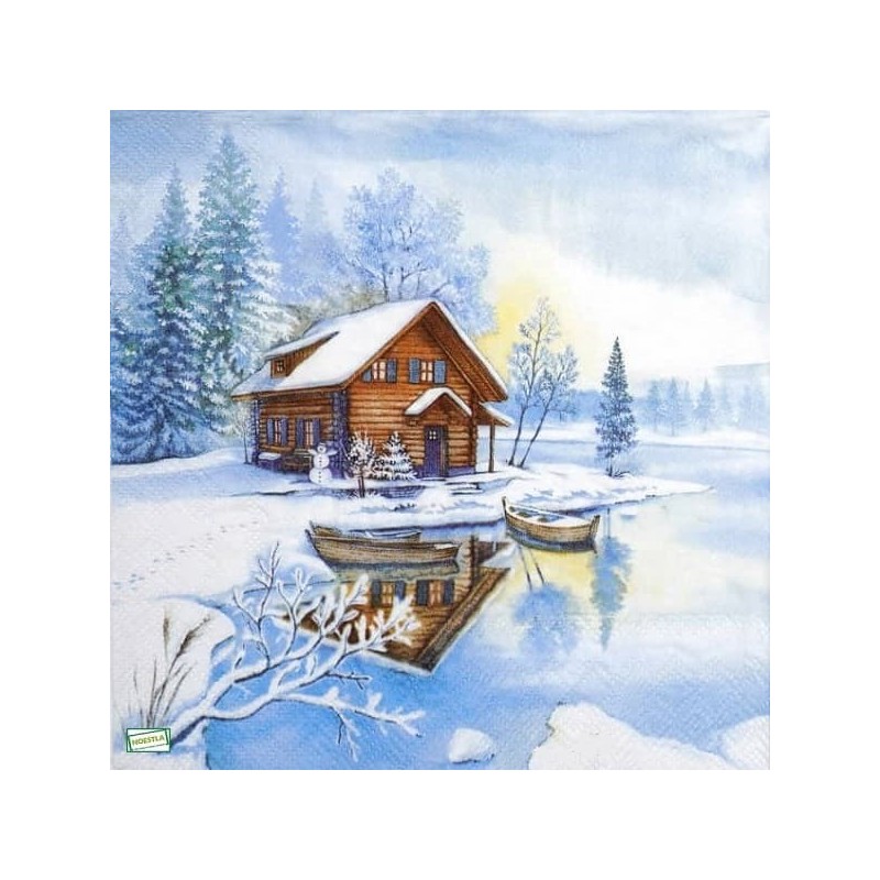 1serviette Paysage Enneigé-82