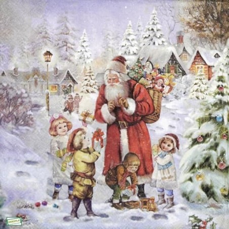 Scène enneigée,Paysage hivernal,Décor de neige,Tableau d'hiver,Horizons enneigés,la neige,découpage,collage,serviettage,flocons