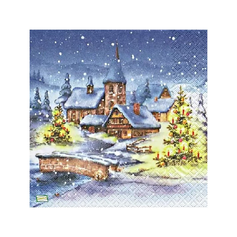 1serviette Paysage Enneigé-85