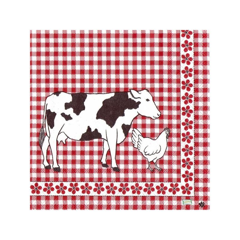 1serviette Animaux Ferme -66