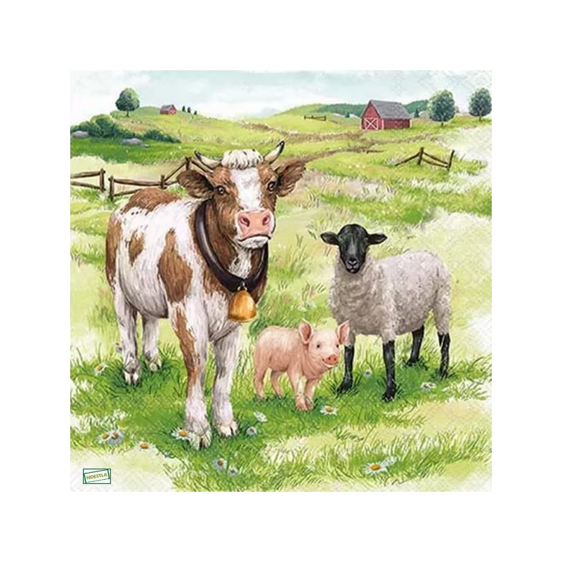 1 serviette Animaux Ferme-99