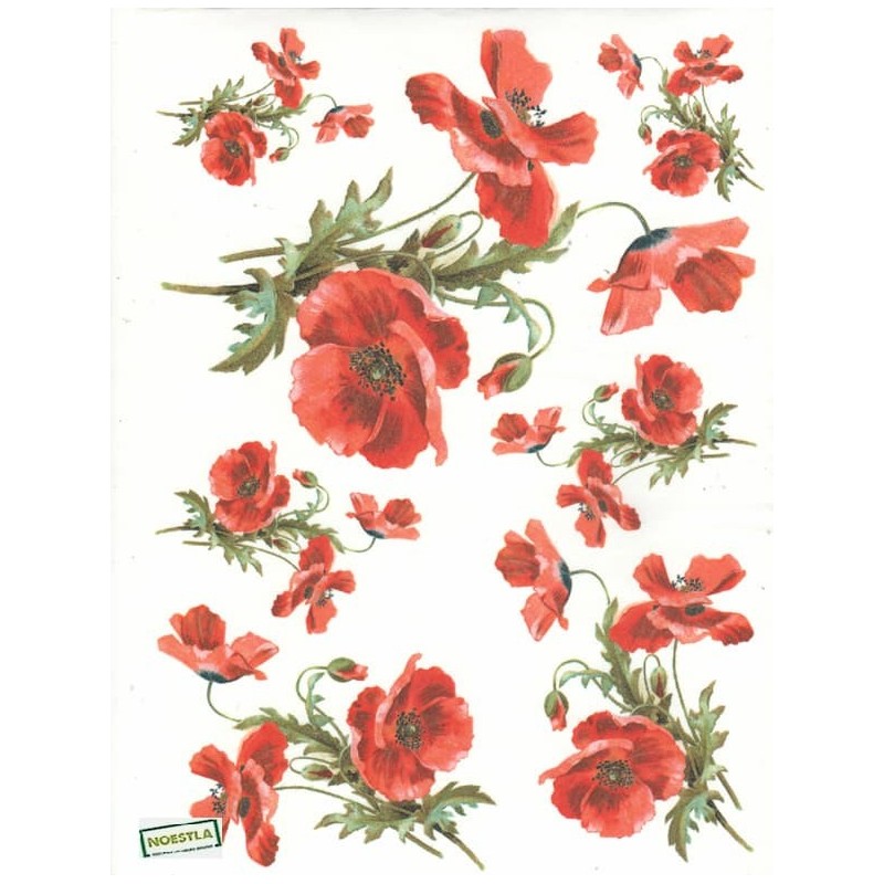 1 papier Coquelicots -S293