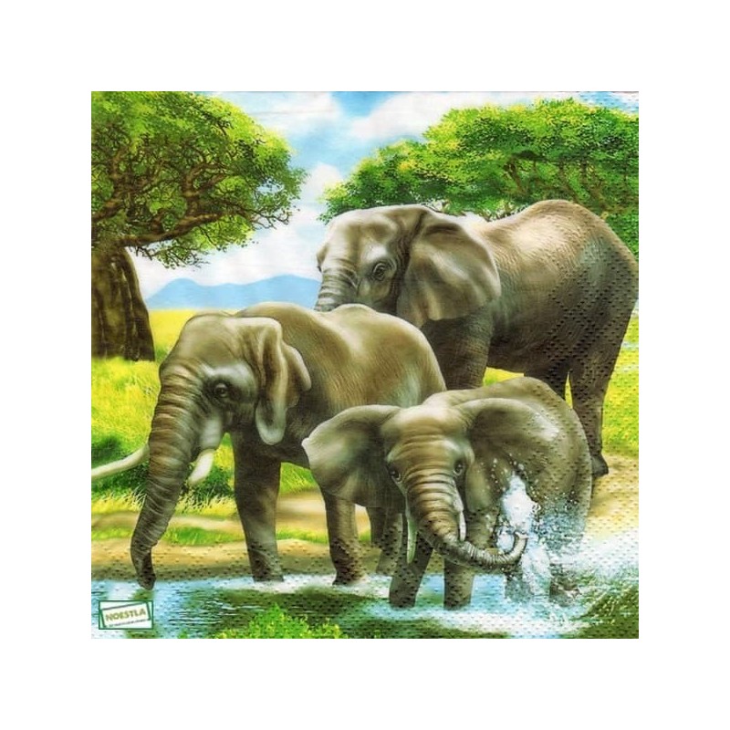 1serviette Les Eléphants-36