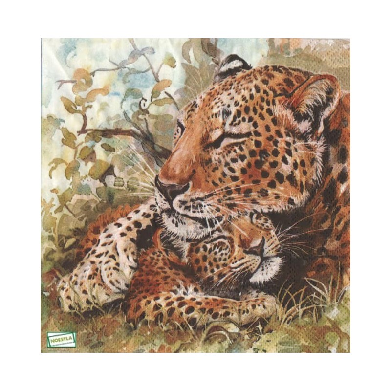 1serviette papier Léopards-36