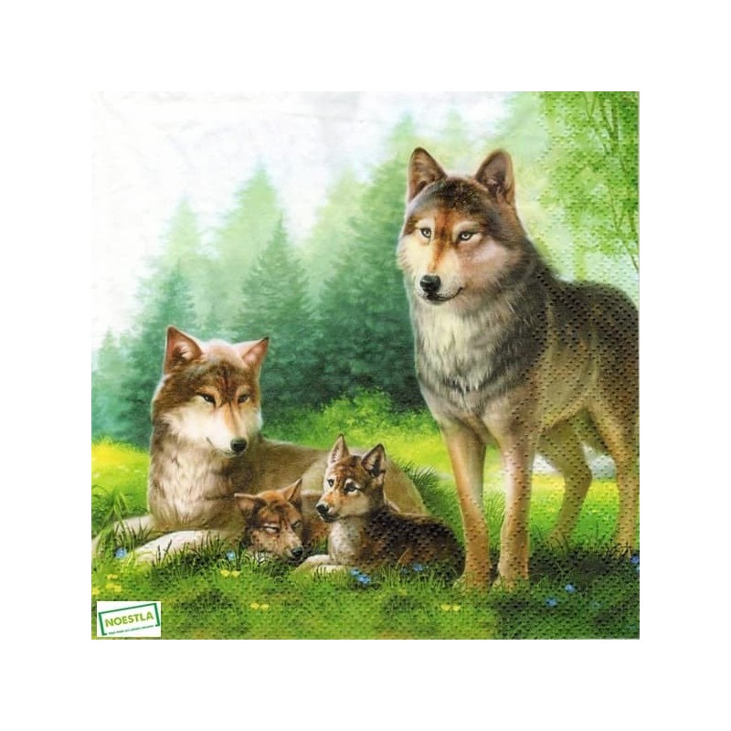 1serviette papier Les Loups-58