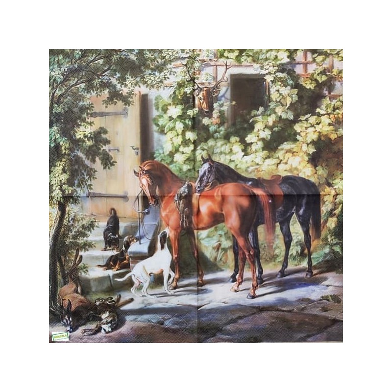 1serviette papier Chevaux-64