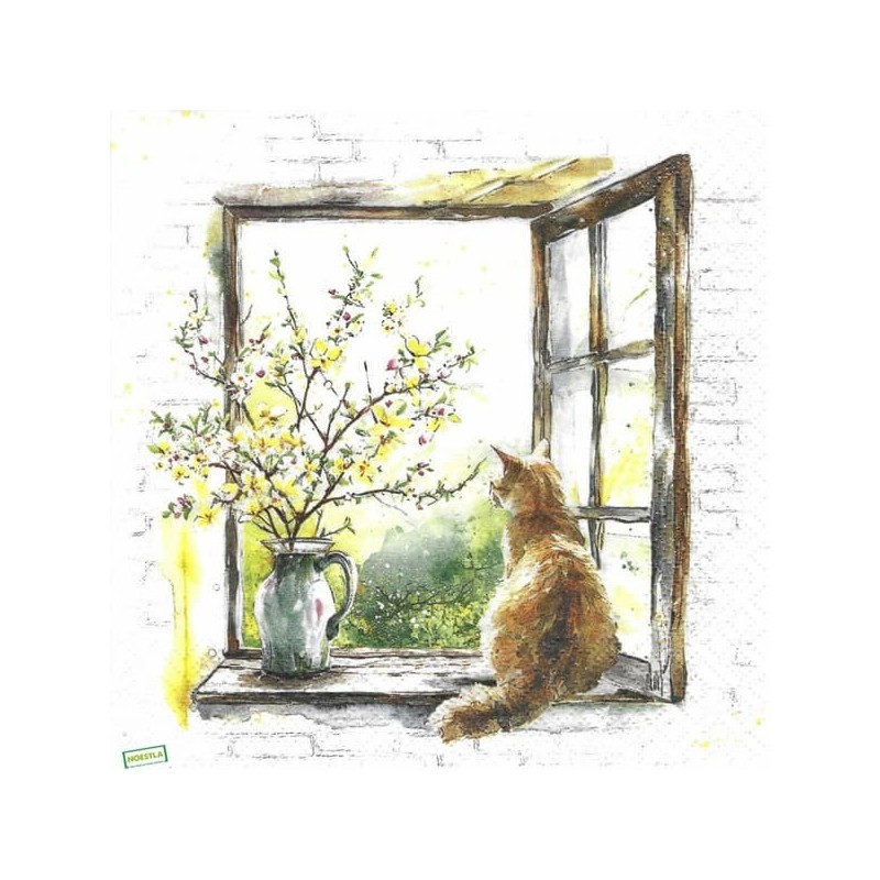 1serviette papier Chat-80