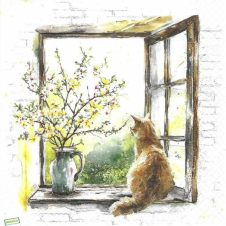 1serviette papier Chat-80