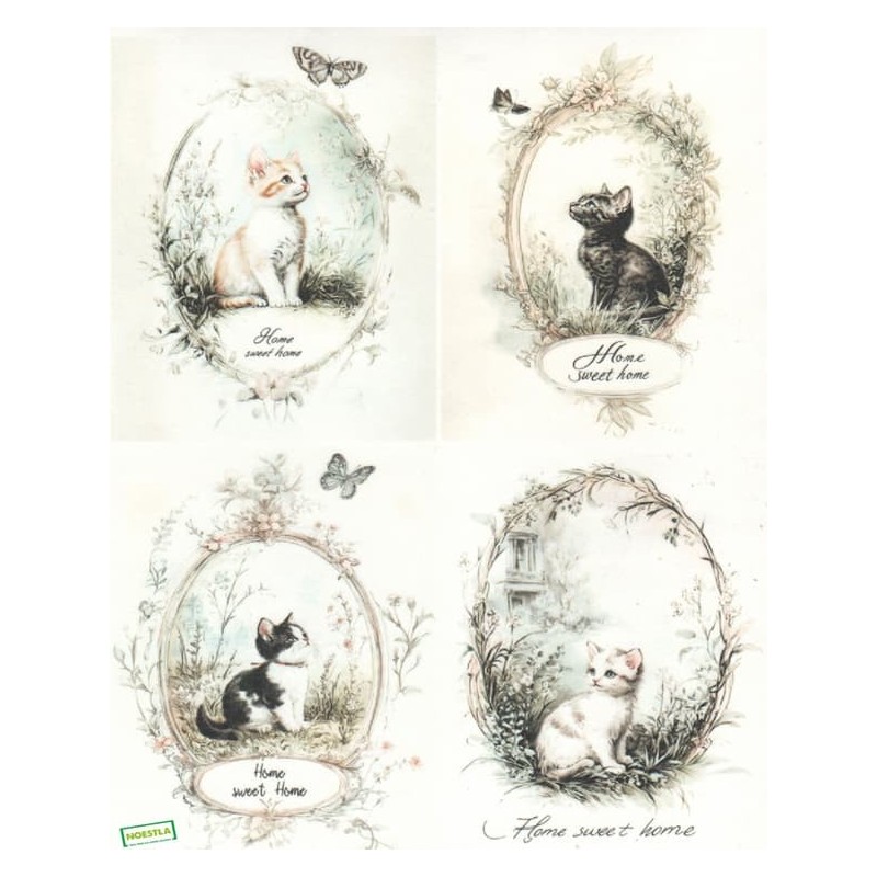 1 papier de riz Chats -R2567