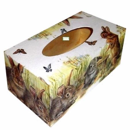 Boite mouchoirs Lapins serviettage