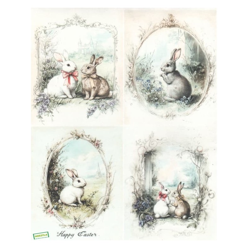 1papier riz Les lapins-R2569