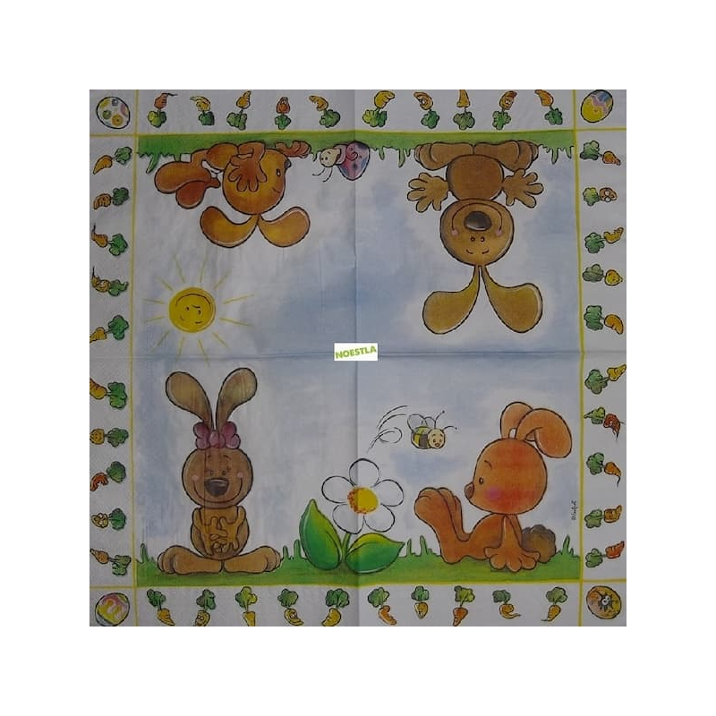 1 serviette Animaux Ferme-69