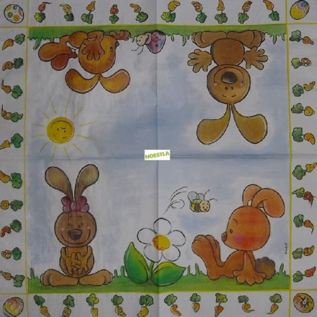 1 serviette Animaux Ferme-69